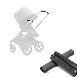 BABYDOME Pack Handlebar Covers Compatible with Bugaboo Fox 2, 3 and BEE 6. Handmade in Premium Leatherette. Resistant to Sun, wear and Discoloration. Colour: Black.