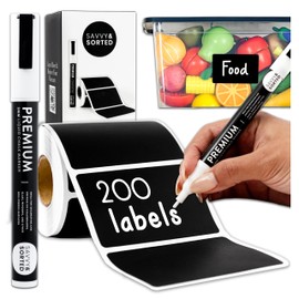 200 Chalkboard Labels for Jars, Chalkboard Stickers Chalk Labels for Containers, Pantry Labels for Storage Bins, Labels for Organizing, Labels for Glass Bottles, Removable Labels Stickers, Bin Labels