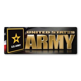 Army Chrome Bumper Strip Magnet by Magnet America Is 2.875" x 7.75" Made for Vehicles and Refrigerators