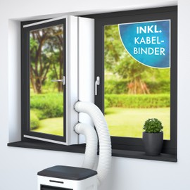 LAINFELD Window Seal for Air Conditioning | 400 cm | Includes 2x Cable Ties | Window Feed-Through for Exhaust Hose Mobile Air Conditioner Window