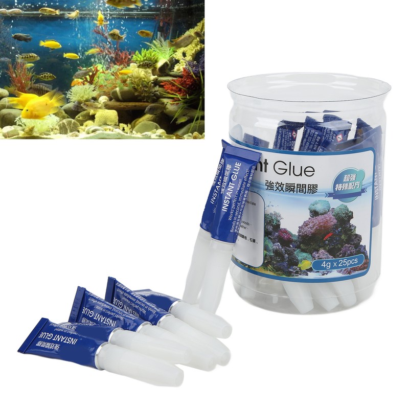 25Pcs Aquarium Landscaping Plant Glue Instant Glue Aquarium Fish Tank
