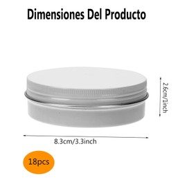 Pack of 18 Aluminum Tin Jars,Round 100ML Aluminum Tin Jars with Screw Cap,Cosmetic Sample Metal Tins Empty Container Bulk,for Cosmetics, Face Creams, Candles, Spices, Decorations