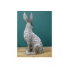 MAISONICA Large 36cm Silver Hare Bunny Rabbit Statue Figurine Ornament