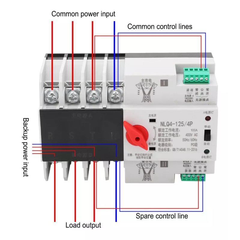 generic Interruptor Transferencia Automática 4p Trifásico 400v 100a