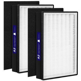2 Pack Type A2 HEPA Replacement Filter Compatible with Filtrete Room A2 Air Purifier Models FAP-C02-A2, FAP-C03-A2, FAP-T03-A2, FAP-SC02L, Part No. 1150101, Filter A2