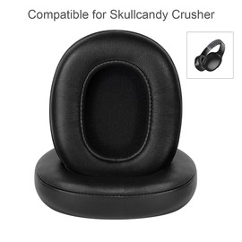 ELZO Replacement Ear Pads Cushions, Earpads for Headphones, Premium Softer Leather, High-density Noise Cancelling Foam, Added Thickness (Skullcandy Crusher, Hesh 3; Black)