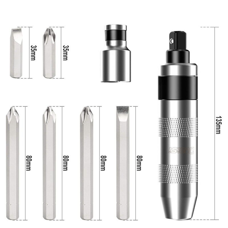 8 PCs Impact Screwdriver Set, Reversible Manual Hand Impact Driver