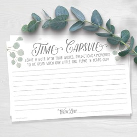 m&h invites Time Capsule Message Cards (50 Count) - Baby Shower or 1st Birthday Game Activity