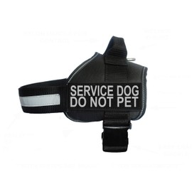 Doggie Stylz Service Dog Harness Vest Comes with 2 Reflective Service Dog DO NOT PET Removable Patches. Please Measure Dog Before Ordering (Girth 19-25", Black)