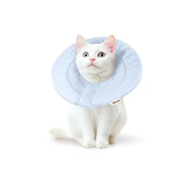 (Over 20,000 Pieces in the Series) Petiam Elizabeth Collar, Cats, Dogs, Soft, Lightweight, Prevents Licking Scratches and Scratching Postoperative Care (Baby Blue, M)