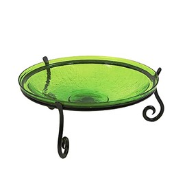Achla Designs 201-7031 14 Inch Fern Green Crackle Short Stand II Birdbath