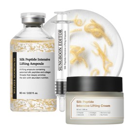Ingredient Editor Melting Thread Lifting Silk Peptide Ampoule 60ml + Melting Thread Gold Cream 50ml Set, 1 Set / 성분에디터 녹는실 리프팅 실크 펩타이드 앰플 60ml + 녹는실 골드 크림 50ml 세트, 1세트