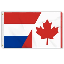 3×5 FT Canada Netherland Flag, Large 100D Canadian Holland Friendship National Outdoor Banner,Dutch Doube Side Printing Decor for Patio Garden with Brass Gromment