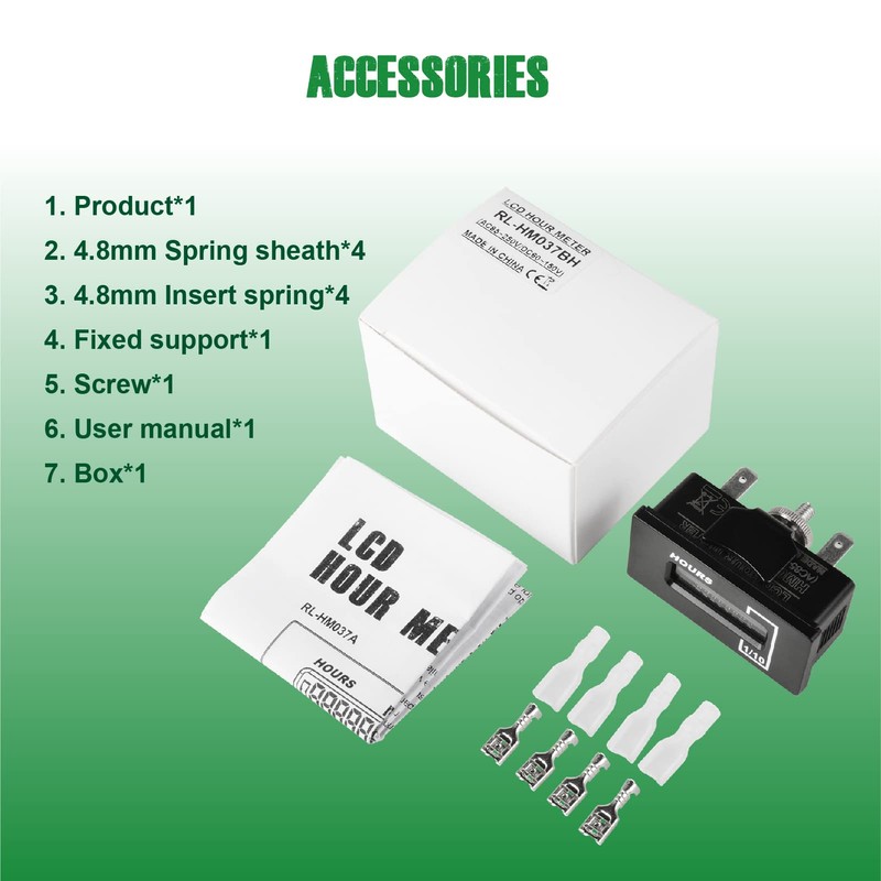 YOOREAL Digital AC/DC Hour Meter,Resettable Hours for Generator Air Compressor
