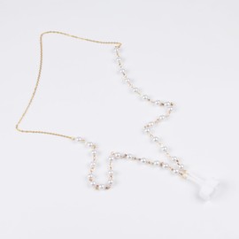 YWJRINDFL Anti-Lost Magnetic Strap Holder Gold Leash Pearl Chain Necklace Compatible With Airpods Pro 3 2 1