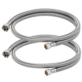 JUWO 48" Faucet Supply Line, 3/8" Comp x 1/2" FIP Stainless Steel Kitchen Faucet Hose Connector, For Large Residence or Comercial Use with Long Distance (2-Pack)