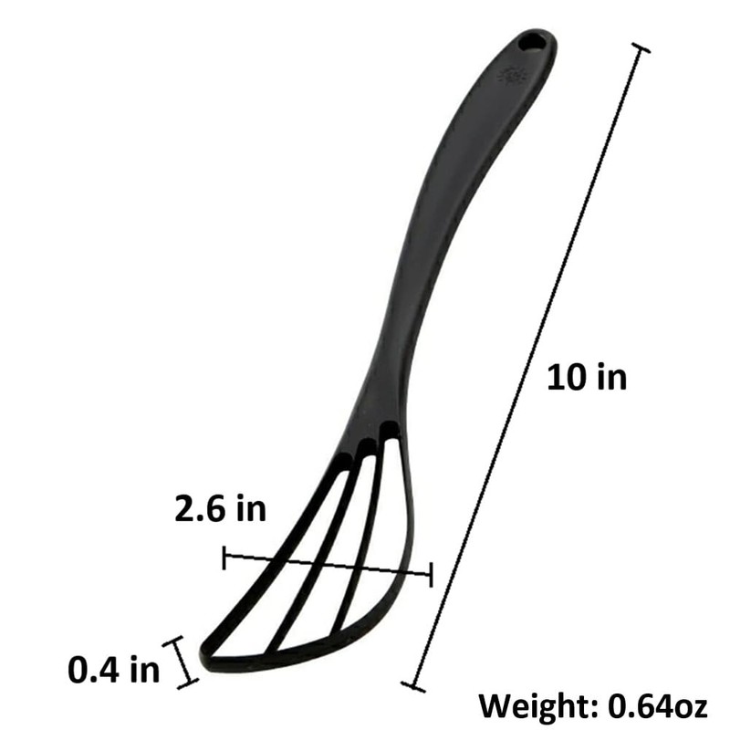 SUNCRAFT Plastic Flat Whisk, Manual Whisk Mixing Spoon, Kitchen Gadget