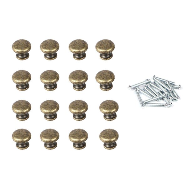 DIY Antique Retro 24x20mm Round Handle Bronze Set of 16