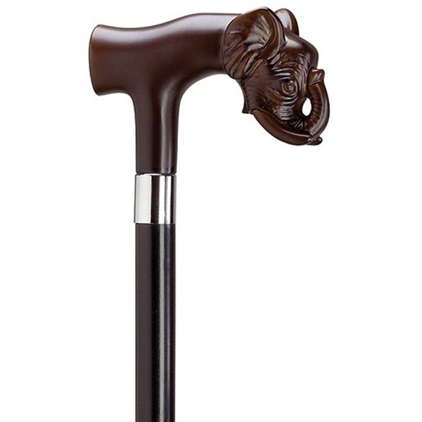 Elephant Head Derby Black Maple Cane, Brown Handle  -Affordable Gift! Item #\HAR-9140300