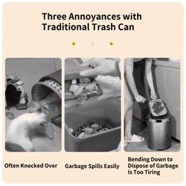 TSBSHum Hanging Trash Can for Kitchen Cabinet Door,2.64 Gallon Collapsible Trash Can,Made of Premium TPR and PP,Ideal for Kitchen and Bathroom, or as A Rv Trash Can and Camping Trash Can