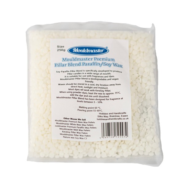 Mouldmaster Premium Pillar Blend Paraffin/Soy Wax 2, Off White, 250g