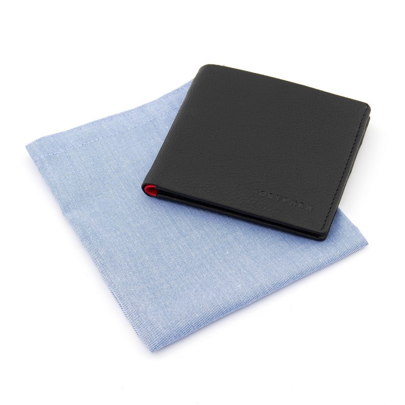 Gryphen Men's RFID Blocking Genuine Leather Wallet (Black/Red)