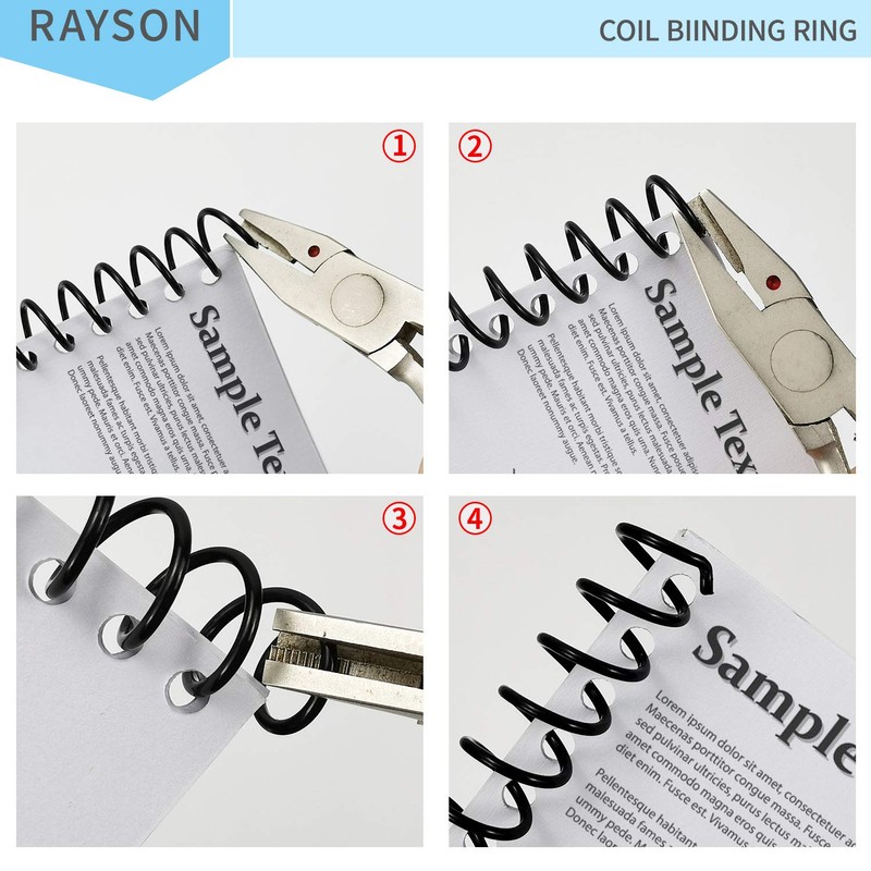 RAYSON Spiral Binding Coil, 50 Sheets, 34 Rings, 9.5mm, 3:1