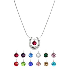 Seleneva Birthstone Necklace for Women Girls Birthday Gifts to Mum Daughter Sister Friend Silver Jewellery Gift for Birthday (jan)