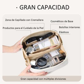 Bolsa de Cosmeticos de Viaje para Mujer, Cosmetiquera de Piel