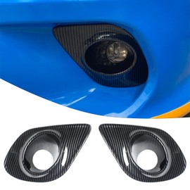 JWWY Front Foglights Fog Light Fog Lamp Covers Embellishment Garnish Trim Fit for 2015-2024+ Dodge Charger Exterior Accessories ABS 2pcs Carbon Fiber