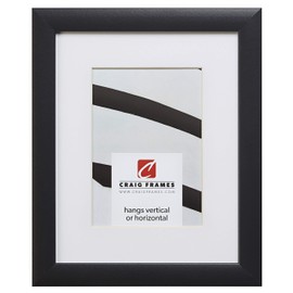 Craig Frames 18x24 Black Picture Frame, Matted for 12x18 Photo, Wall Display