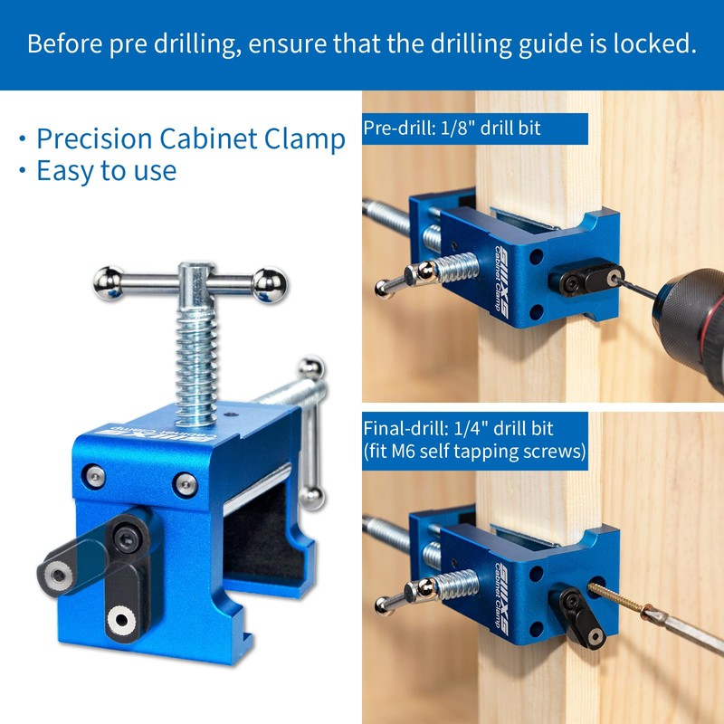 SIIIXS 4-Pack Blue Cabinet Clamps,Face Frame Clamps for Installing Cabinets