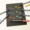 Kuretake CBK-55ME/6V Fude Biyori Water-Based Brush-Style Pen, Metallic, 6 Colors