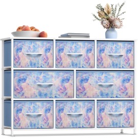 Sorbus Kids Dresser with 8 Drawers - Chest Organizer Unit with Steel Frame Wood Top & Handle, Fabric Bins for Clothes - Wide Furniture for Bedroom Hallway Kids Room Nursery & Closet