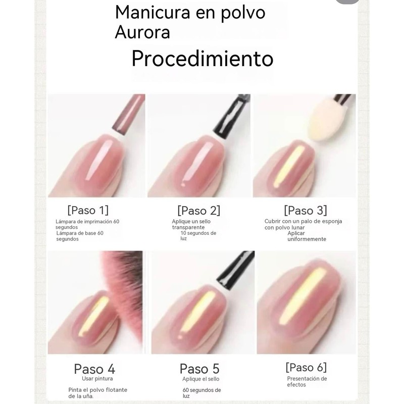 BOSPMLI 14 botes de polvos para uñas de metal cromado