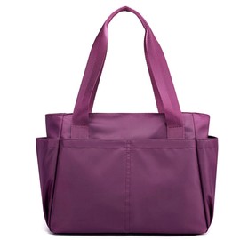 Trawila Women's Tote Purses Multi-pocket Shoulder Bags Nylon Handbags Shoulder Bags, Women Tote Bag, (Purple)