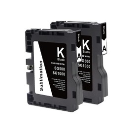 Dikarsum New Sublimation Ink Cartridge Compatible for Sawgrass Virtuoso SG500 SG1000 Printer (2*Black)