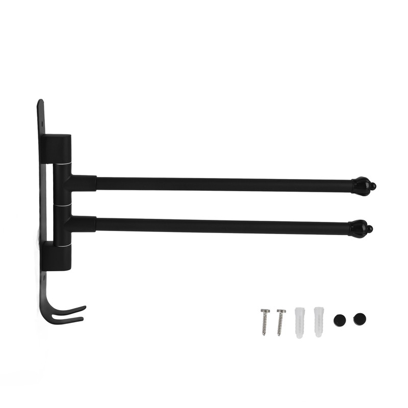 Stainless Steel Swivel Towel Hanger Holder Black Rotating Movable Towel