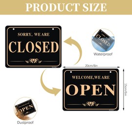Acuxiaza Open Closed Sign for Business 15x20cm Acrylic Double Sided Business Hours Hanging Sign with Rope Open/Closed Door Signs for Shop, Store, Office, Restaurants, Bars, Hotel, 1 Pack