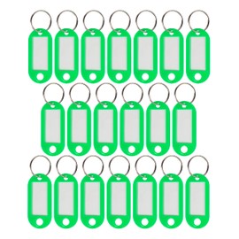 WINTEX 20 x Keyrings Can Be Written On – Durable Key Tags with Labels – Coloured Key Rings for Labelling for Organisation or Travel – Green