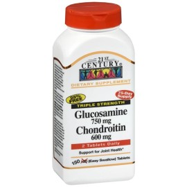 21st Century Glucosamine 750 mg Chondroitin 600 mg Tablets Triple Strength 150 E