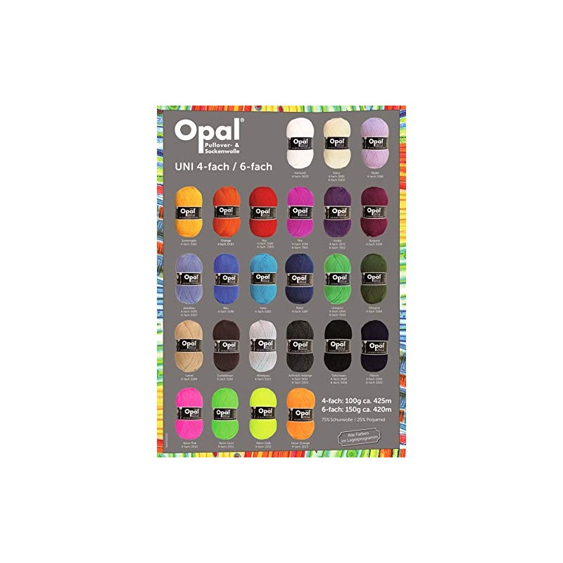 100 g Sock Wool Opal Plain Colour Anthracite Colour No.