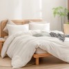 BESTOUCH Duvet Cover Set 100% Washed Cotton Linen Feel Super