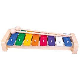 Bino 86589 - Musical Instruments for Kids. A Set of Instruments Contains Baby Xylophone, Baby Tambourine, Two Wristbells. Mini Orchestra for Developing Musical Skills and Rhytm.