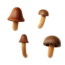 4 Pcs Wooden Mushroom Fridge Magnet, Mushroom Refrigerator Magnets, Perfect Fridge Magnets for Home Office