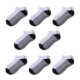 Comfoex Boys Socks 8 Pairs 6-8 4-6 8-10 Years Old Ankle Athletic Low Cut Socks Short Half Cushioned Socks