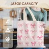 LUVADIAN Coquette Tote Bag, Pink Preppy Tote Bag, Trendy Pink