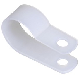 TA-VIGOR 50Pcs Nylon R-Type Cable Clamp Clips, 15mm Plastic Cable Clamp Assortment Kit Fastener, Plastic Wire Clamp Clips for Electrical Cable Wire Conduit Cable Management, White