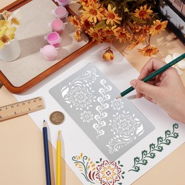 UNICRAFTALE Metal Template Curly Flower Stencil Stainless Steel Painting Stencils Flower Stencils Templates for Journaling Template for Wood Carving Drawing Engraving Scrapbooking