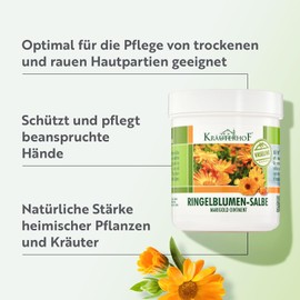 Kräuterhof® Marigold Ointment Duo Set (2 x 250 ml) - Vaseline Based, Skin Protectant & Suitable for Rough & Dry Skin Areas, Body Care for Stressed Hands & Lips